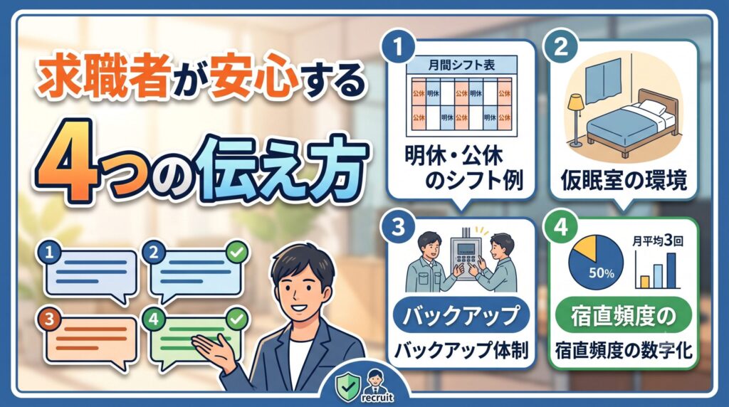 宿直 ビルメン 求人 安心の伝え方