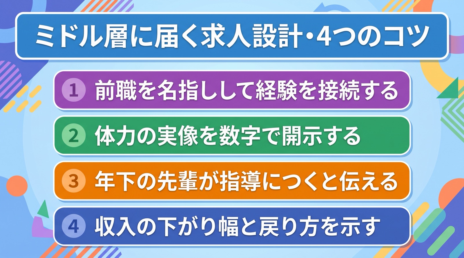 ビル管理の中途採用でミドル層に届く求人設計4つのコツ